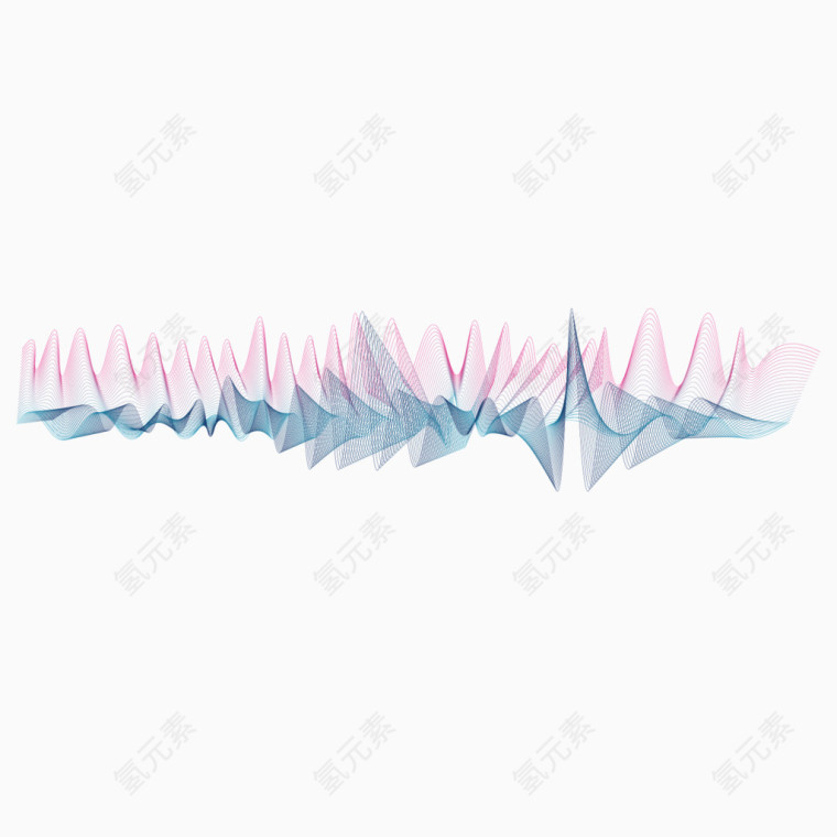矢量声音波纹双色波动