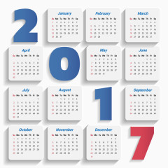 2017日历矢量素材