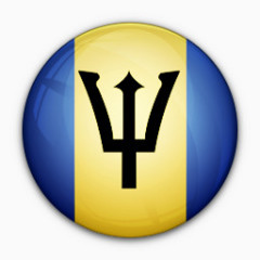 巴巴多斯国旗对世界标志图标