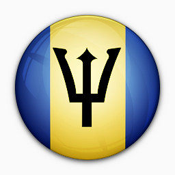 巴巴多斯国旗对世界标志图标