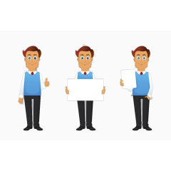 举牌的人矢量素材