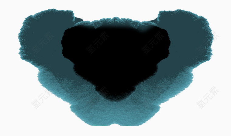 彩色水墨心形素材