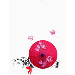 中国风红色雨伞