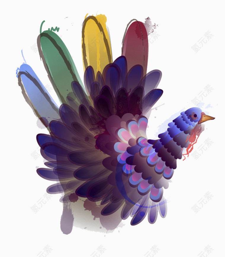 火鸡矢量素材