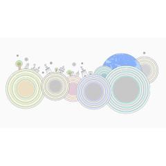 圆圈房屋背景素材