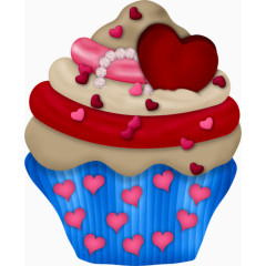 手绘爱心纸杯蛋糕