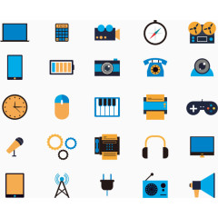 矢量扁平的多媒体图标