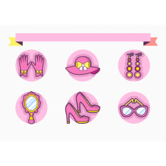 女士随身化妆镜高跟鞋