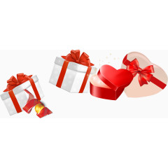 多个礼物盒爱心圣诞图案
