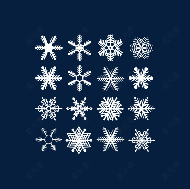 卡通手绘精美雪花