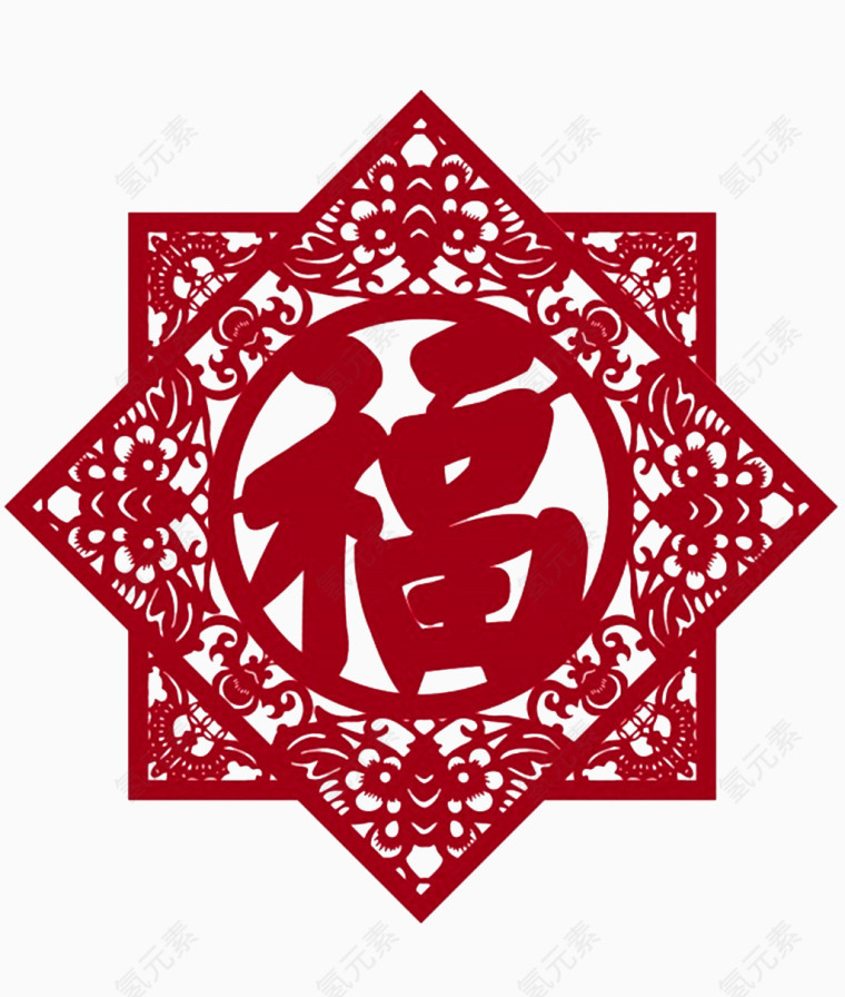 传统福字窗花