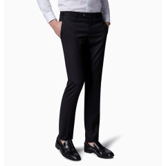 防水抗皱羊毛黑色西装