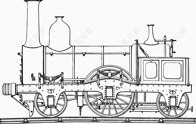 矢量火车线条