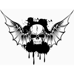 带翅膀的滴血骷髅头