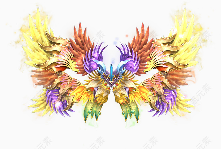 卡通彩色翅膀