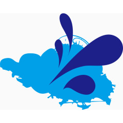 蓝色油漆装饰矢量图