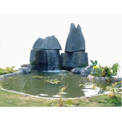 假山池塘园林素材
