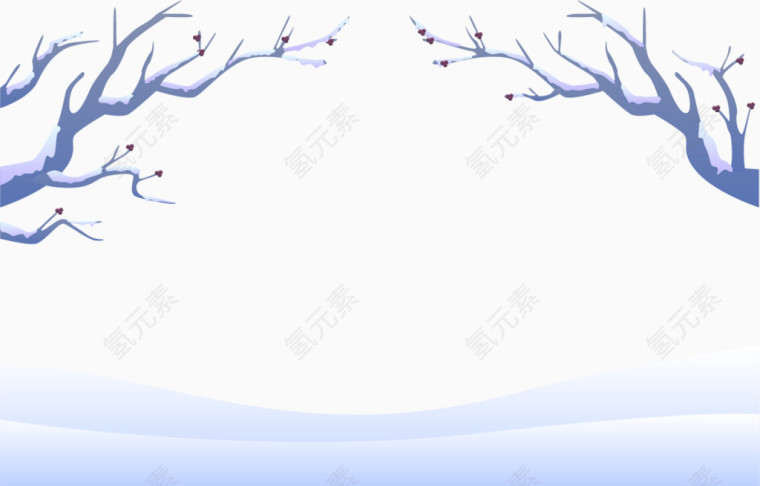 冬季雪地梅花