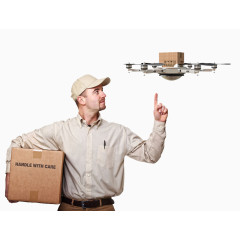 抱着纸箱的快递人员图片