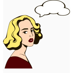 矢量美国短金发美女特写