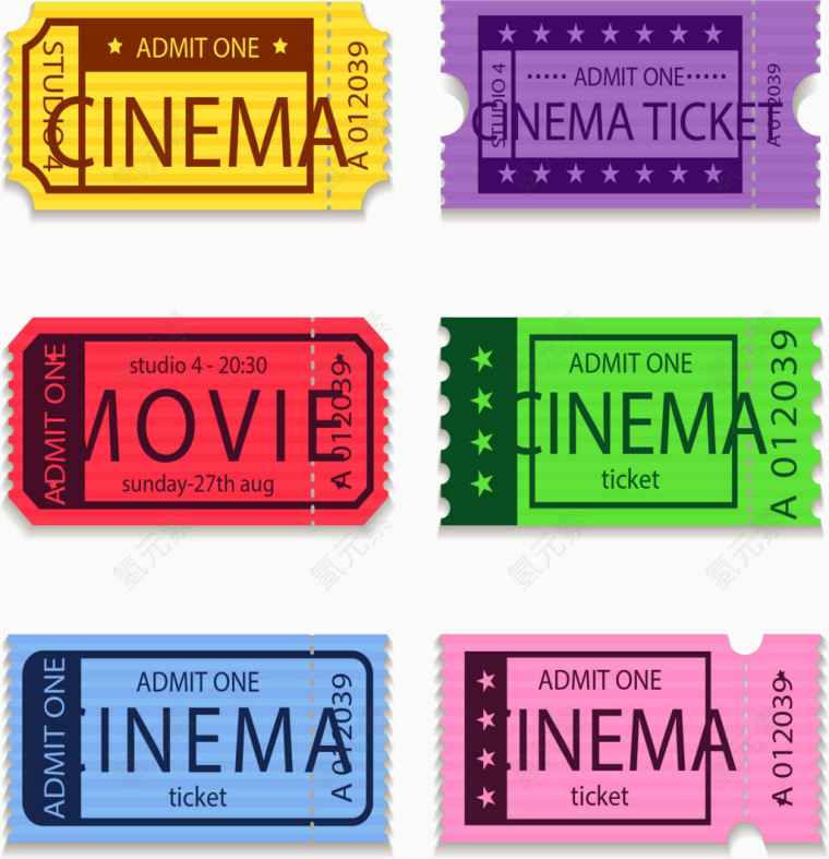 多彩复古电影票