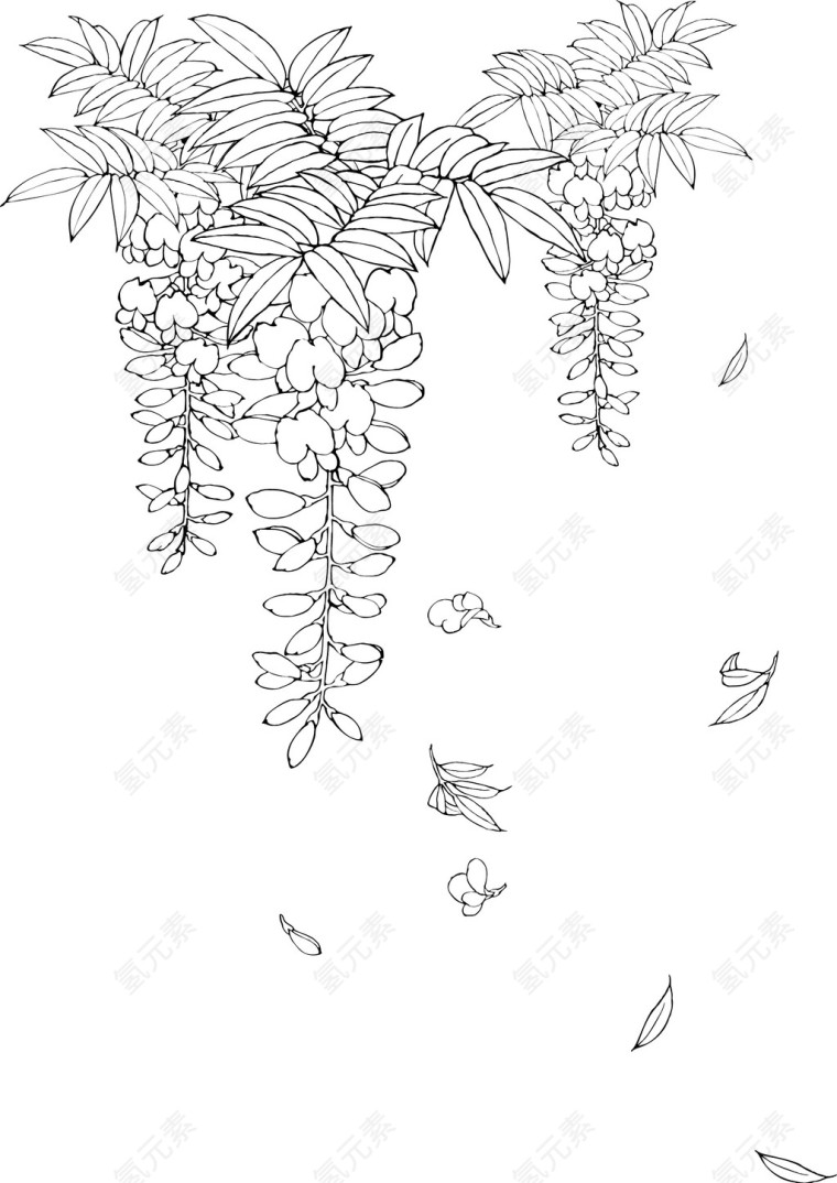 日本花草矢量素材