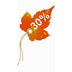 矢量叶子标签秋冬红叶打折