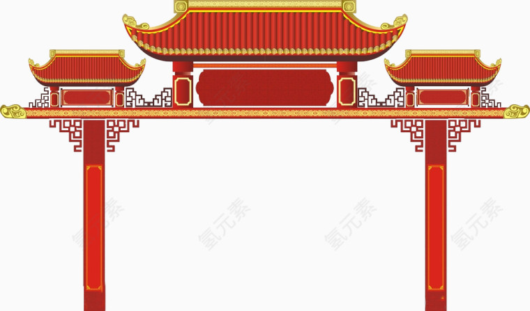 红色门楼高清素材