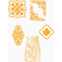 花纹复古组合矢量图