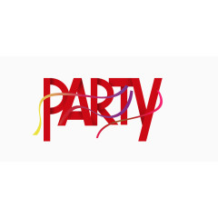 创意红色party艺术字