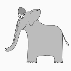 灰色的长鼻大象