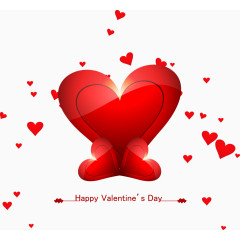 矢量手绘红色爱心