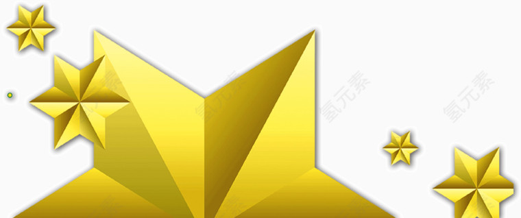金色创意多边形质感六角立体六角星