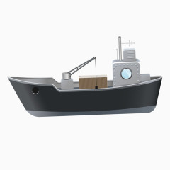 矢量卡通货运轮船