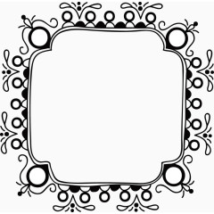 矢量创意设计黑白色小花边框