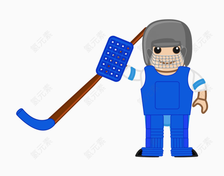 卡通打扫卫生的工人