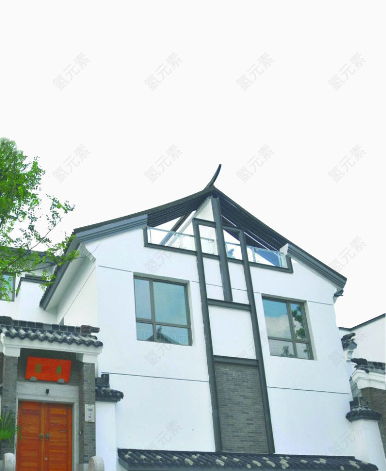 中式装饰屋檐建筑