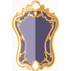 矢量金色边框镜子素材