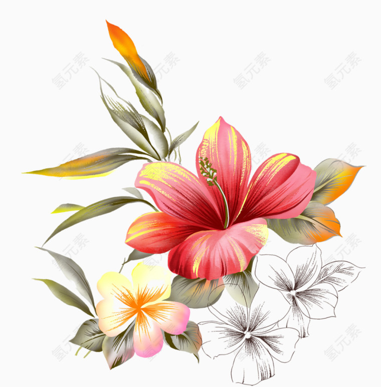 手绘中国风花卉