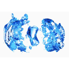 蓝色动感水花水纹