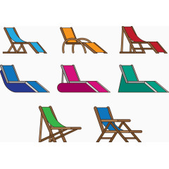 矢量图各种太阳椅