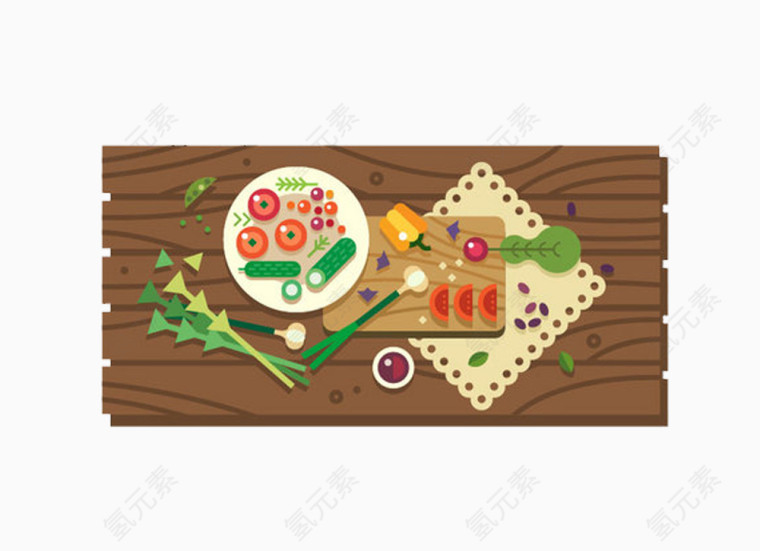 案板上的食物图案