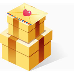 纸盒信件快递元素