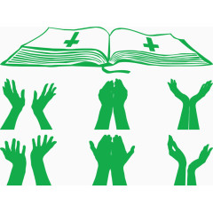 矢量图张开的手