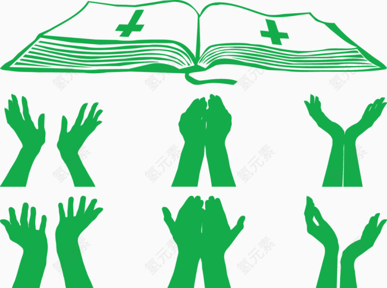 矢量图张开的手