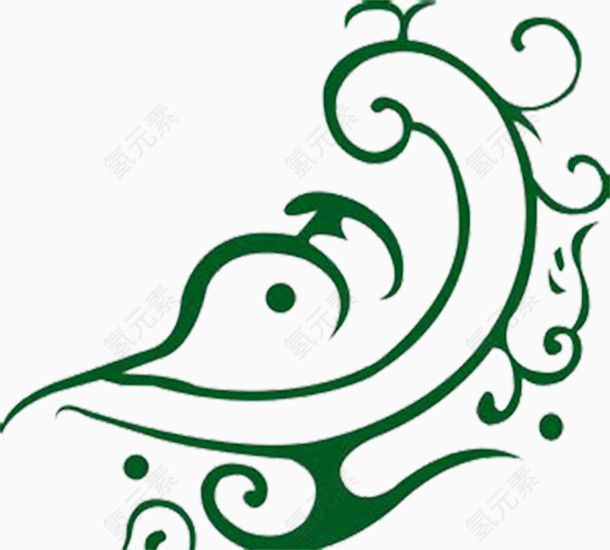 矢量绿色行业流畅线条