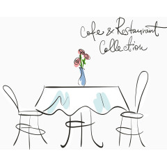 餐桌手绘矢量