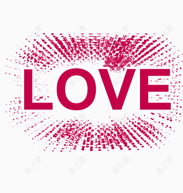 LOVE印章效果矢量图