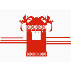 红色喜庆花轿