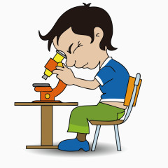 看显微镜的男孩矢量